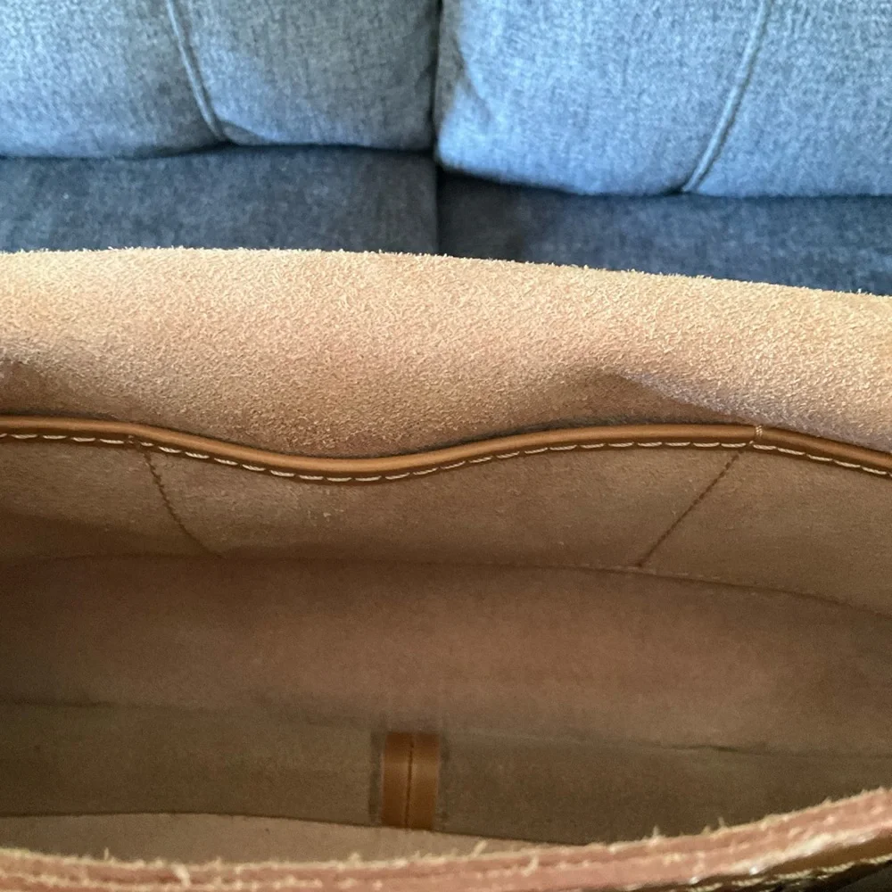 Pre-owned Vintage softside caramel leather made in Italy Briefcase 💼
